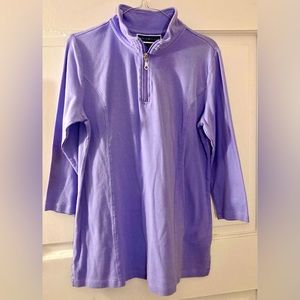 Lavender Karen Scott 1/4-zip Tunic size L